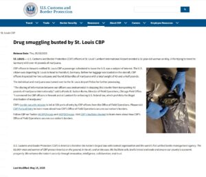 Website screenshot from CBP May 15th 2025